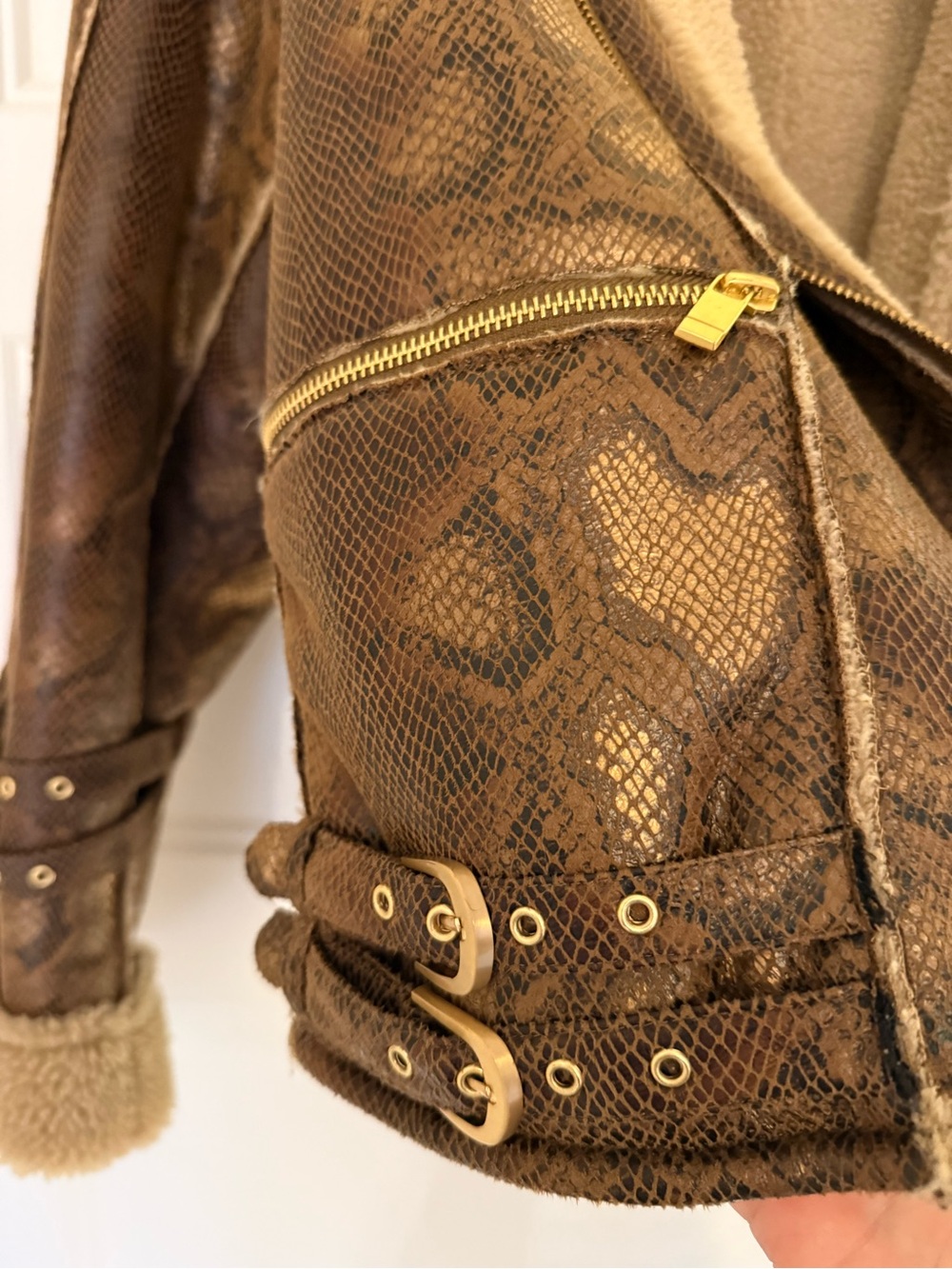 AS by DF Python-Print Faux Shearling Jacket - Picture 9 of 12